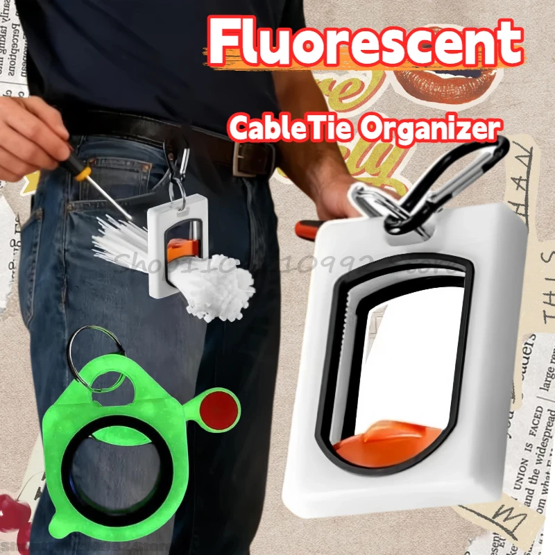 Runder Quadratischer Fluoreszierender Kabelbinder-Organizer Kabelbinder-Halter Tragbares Kabelbinder-Aufbewahrungswerkzeug Elektrischer Kabelbinder-Organizer