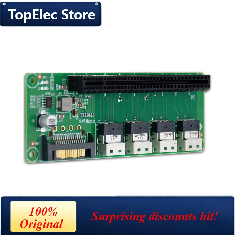 TopElec 5416PE4 4 Port SFF-8654 to PCIe x16 Slot Adapter