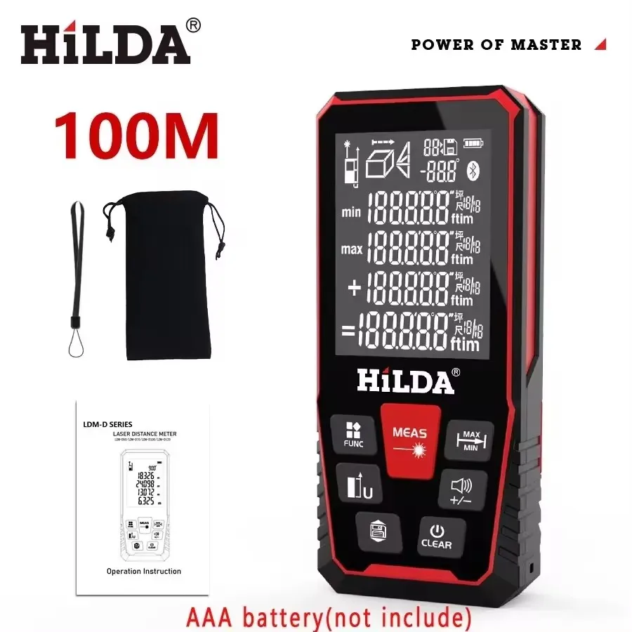 HILDA 50M/100M/120M Laser Rangefinder Testing Tool Professional Measuring Instrument Laser Rangefinder