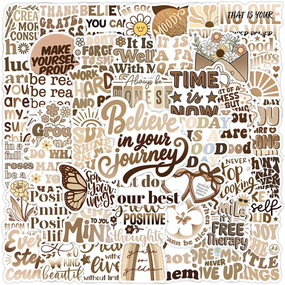 10/30/50 Stück inspirierende Satz-Graffiti-Aufkleber, niedliche Cartoon-Boho-Stil-Aufkleber, Wasserflasche, Telefon, Gepäck, Aufkleber, Dekoration