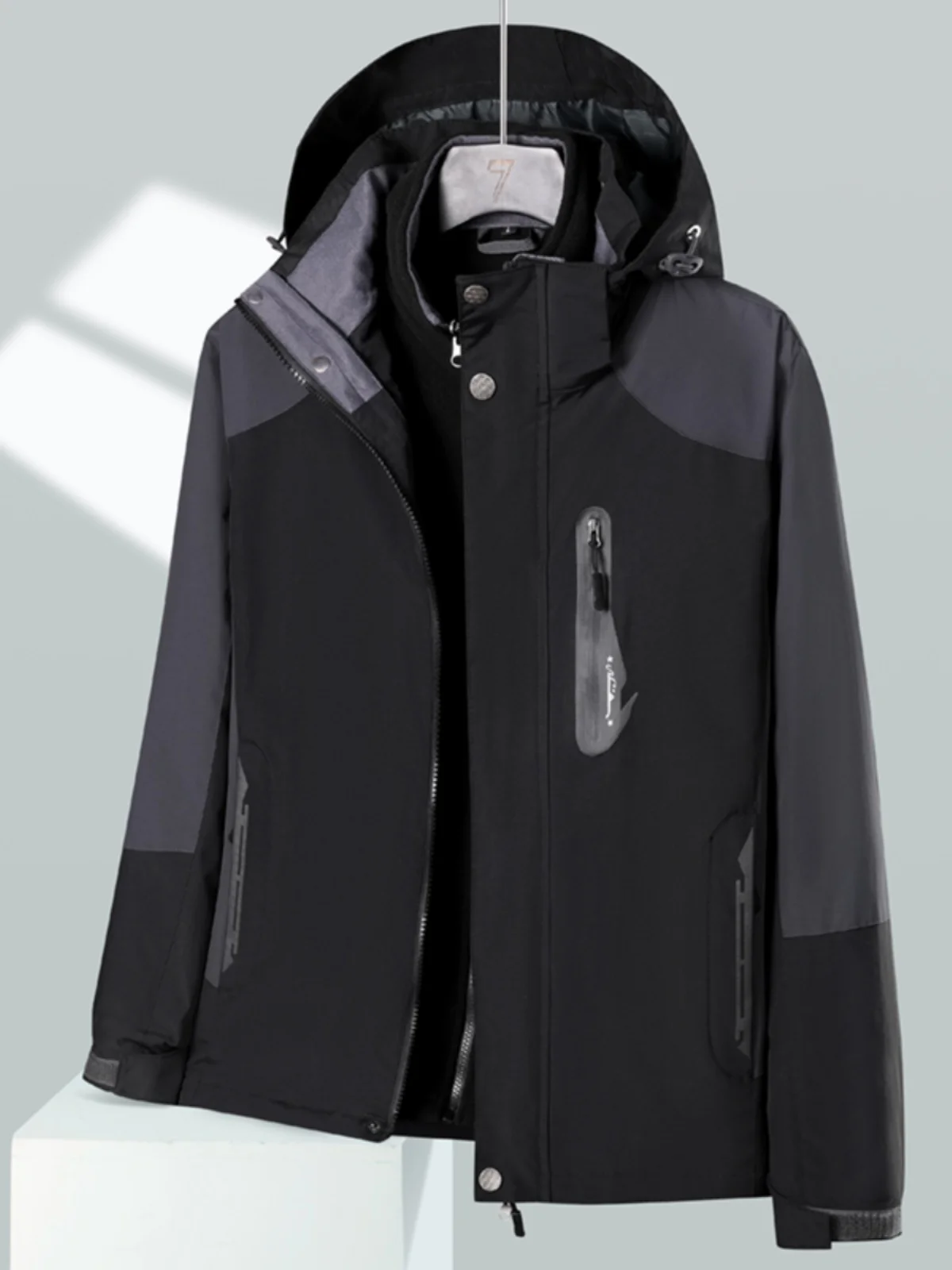 

Мужская утепленная хлопковая куртка American Color Blo с капюшоном для осени и зимы: модная и молодежная верхняя одежда