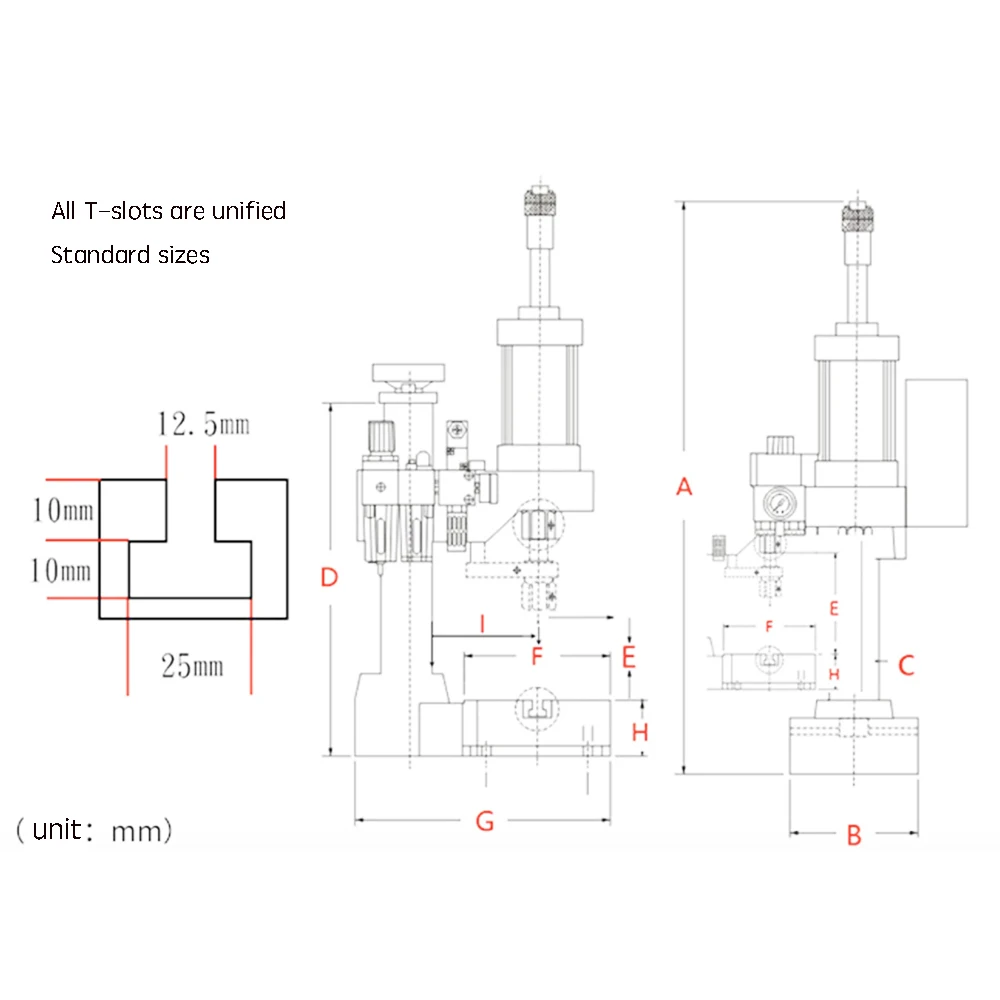 DT-63 Bench Press Small High Precision Riveting Machine Pneumatic Punching Machine 200kg Single Column Riveting Machine