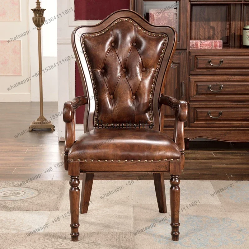 

12 American all solid wood black walnut office chair book desk chair computer chair