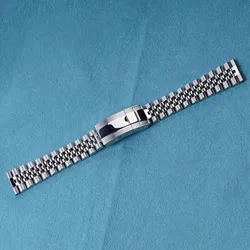 Rolamy 20 22mm Silver Stainless Steel Replacement Wrist Watch Band Strap Bracelet Jubilee with Oyster Clasp For Seiko Bracelet