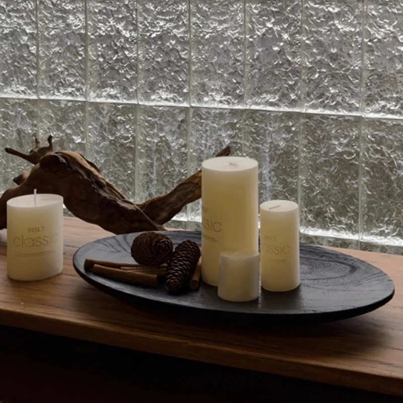 Vassoi portaoggetti in legno Piccolo vassoio da tè per caffè Stoviglie in legno Wabi-Sabi Statuetta portaoggetti da cucina Decorazione e accessori per la tavola