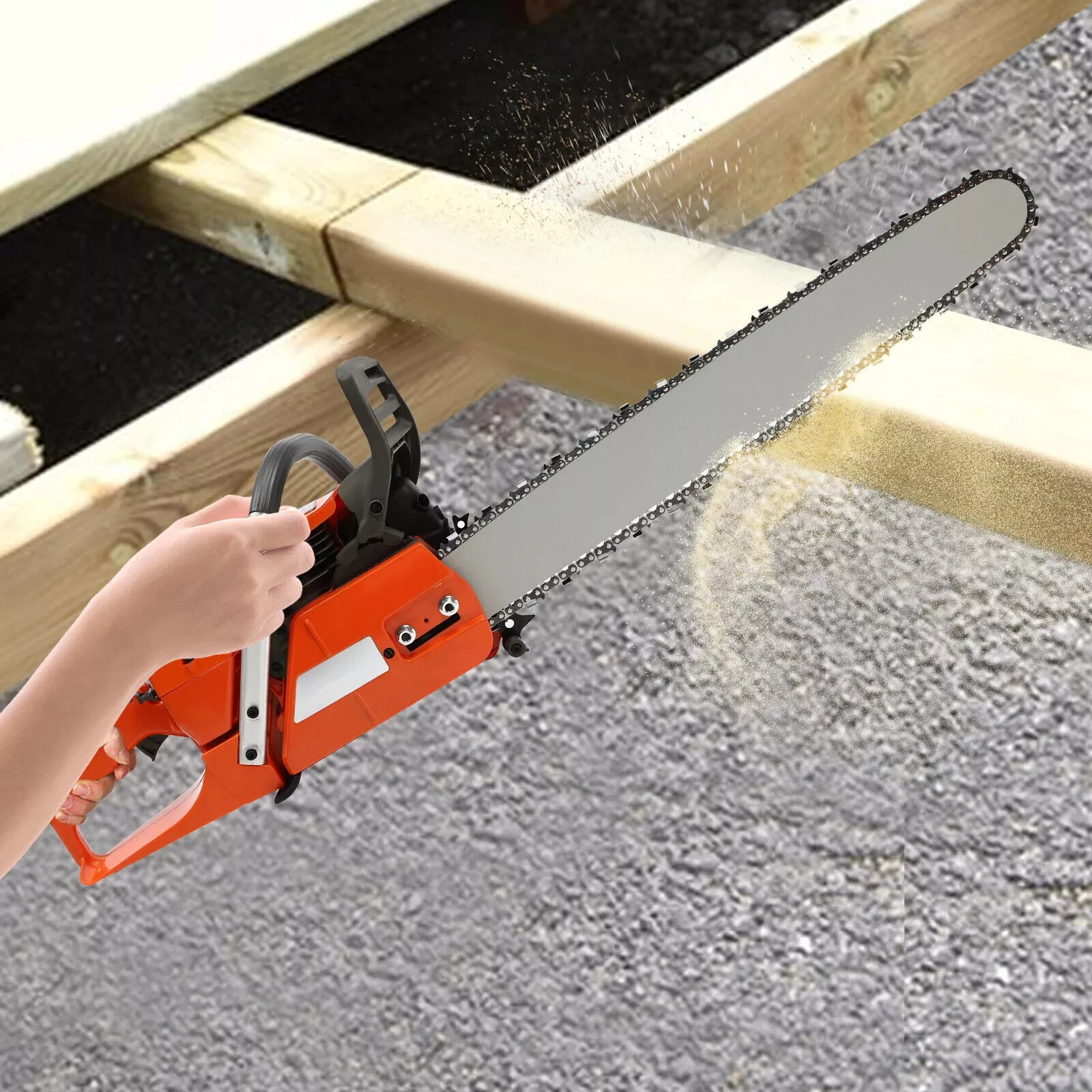 

24-inch 65cc gasoline chain saw, efficient logging and garden pruning tools, strong power, lightweight and easy to operate, suit