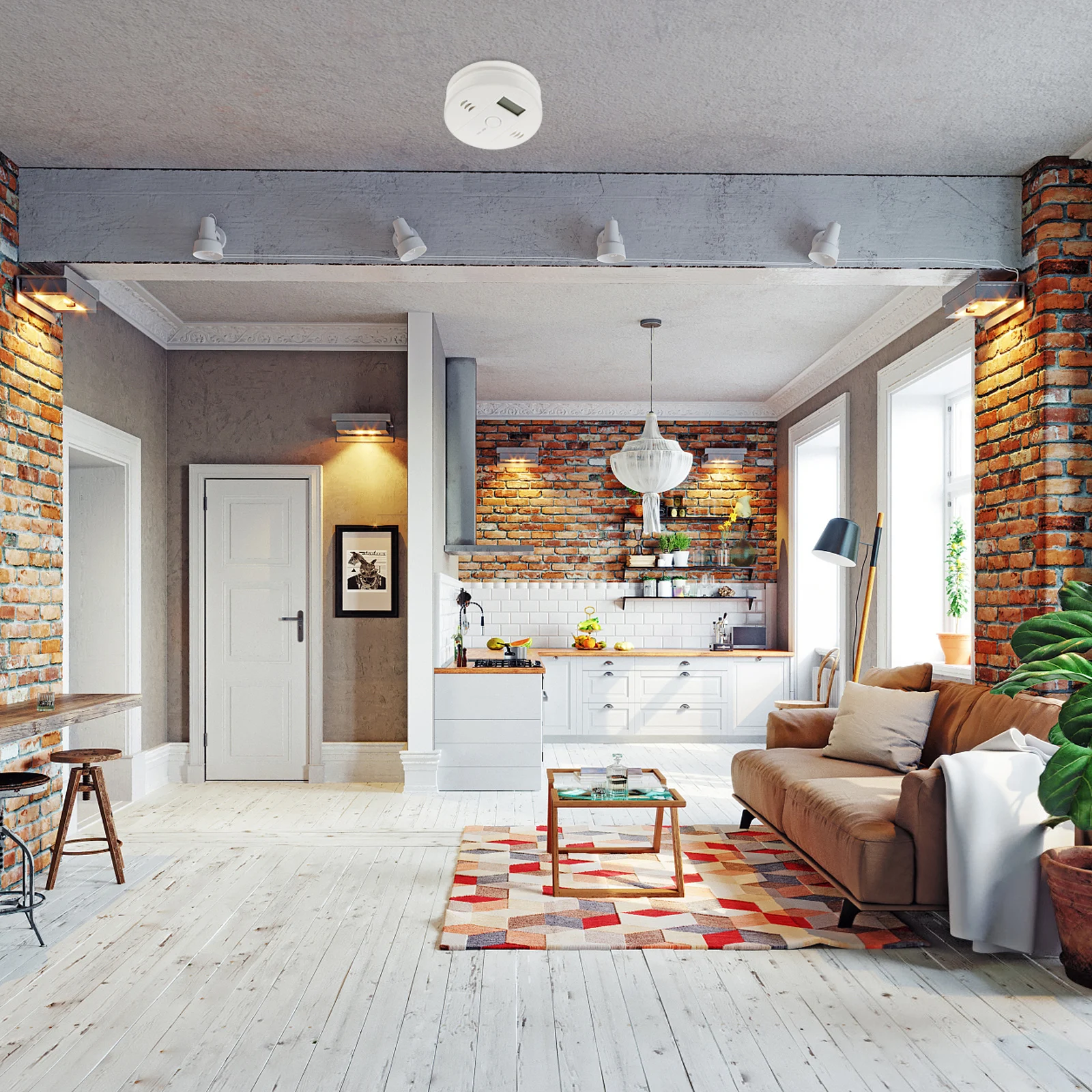 1pc Portable Gas Lcd Digital Sensor Reliable Household Smoke Co Detection Equipment Durable Abs