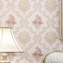 Papel tapiz de tela no tejida de estilo europeo 3D autoadhesivo, dormitorio, sala de estar, Fondo de TV, renovación, pegatina de pared