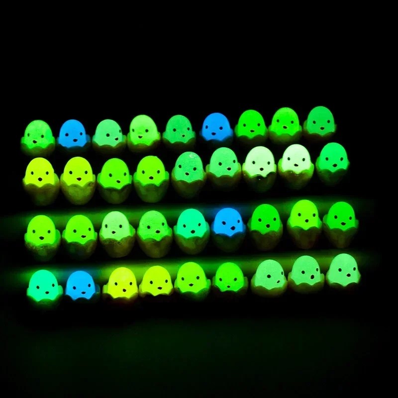 12 個樹脂かわいい発光卵殻ひよこカラフルなキャンディ 3D スクラップブック DIY 電話ケースクリームゲルアクセサリー家の装飾のおもちゃ