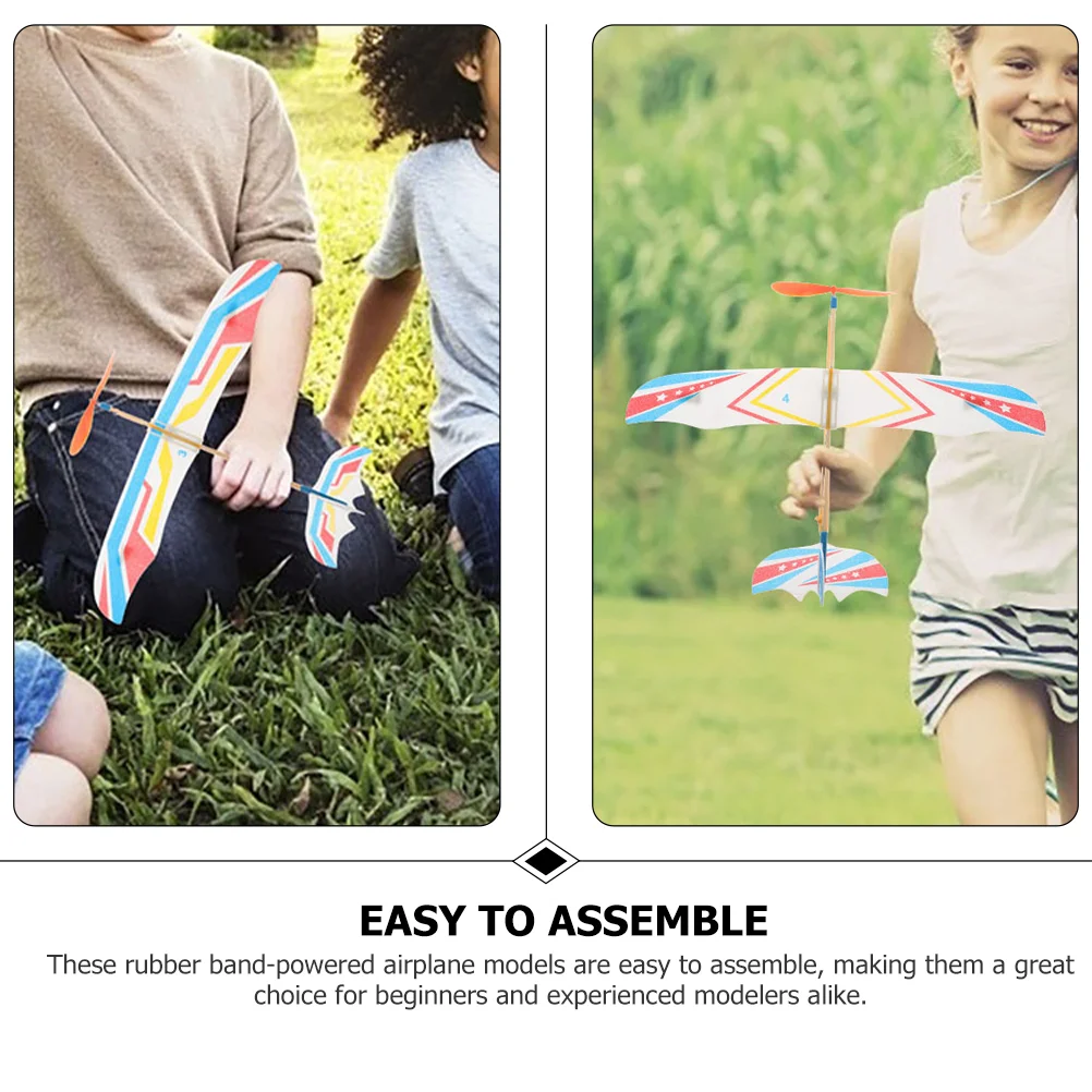 8 Pcs Rubber Band Plane DIY Glider Planes Models Powered Airplane Kids Toy Small Outdoor Flying