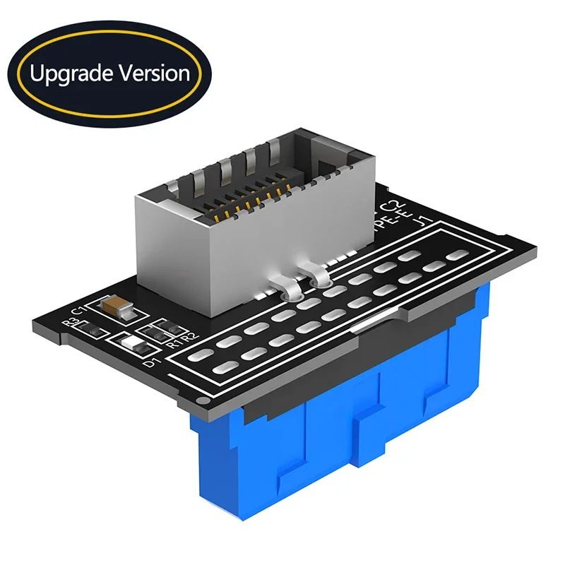 NEUER USB-Frontplatten-Adapter Typ-E-Buchse auf USB 3.0 19-poliger Stecker-Adapter Interner vertikaler Header-Splitter für Typ-C-Motherboard