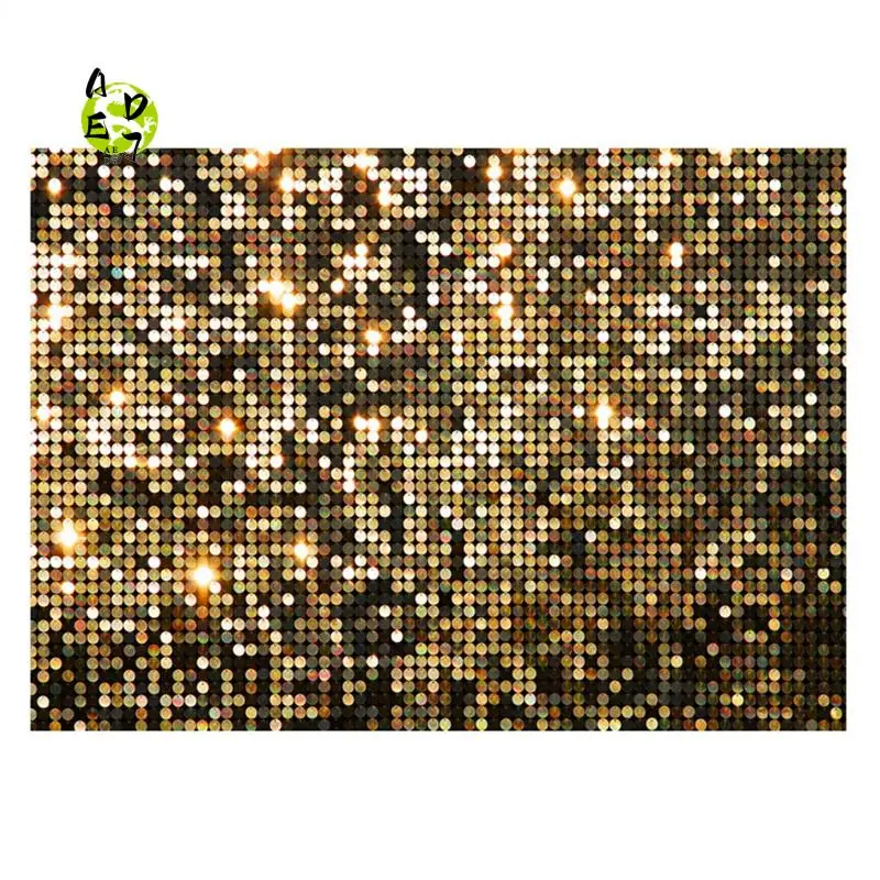 

AED7-210X150cm Glitter Gold Decorative Photography Backdrops Children's Shower Birthday Party Banner Photography Fabrics Durable