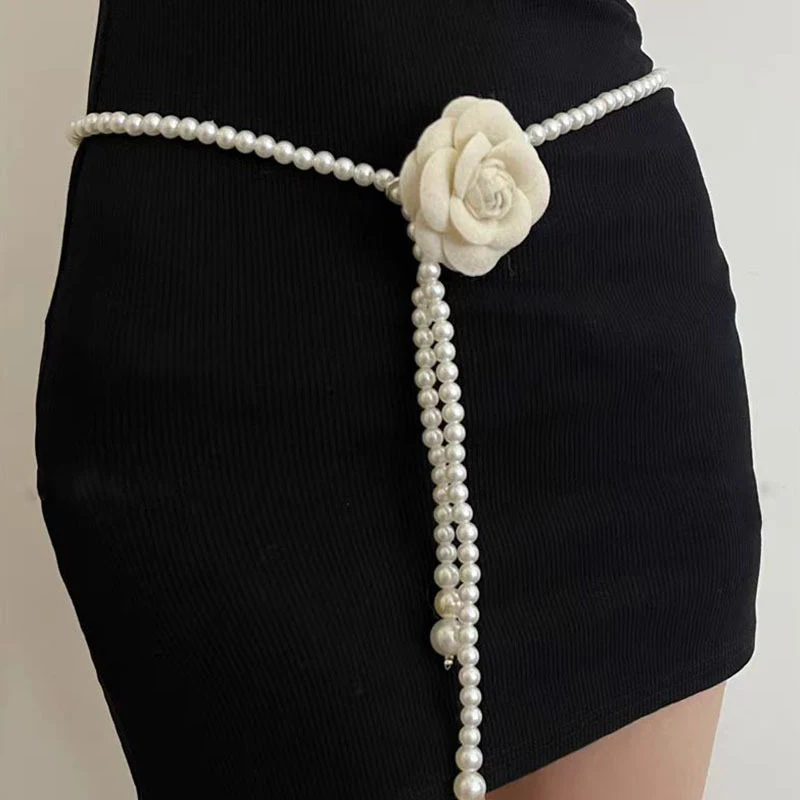 Ceinture en chaîne de taille en perles multicouches rétro Y2K pour femmes, accessoires de bijoux de corps élégants pour fête et tenue décontractée