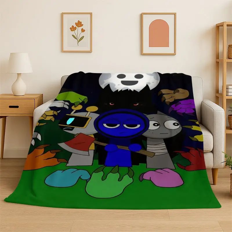 Music Sprunki Incredibox Game Soft Flannel Throw Blanket,Cozy Blanket for Bed,Couch,Sofa,Bedroom,Living Room,Travel,Picnic kids