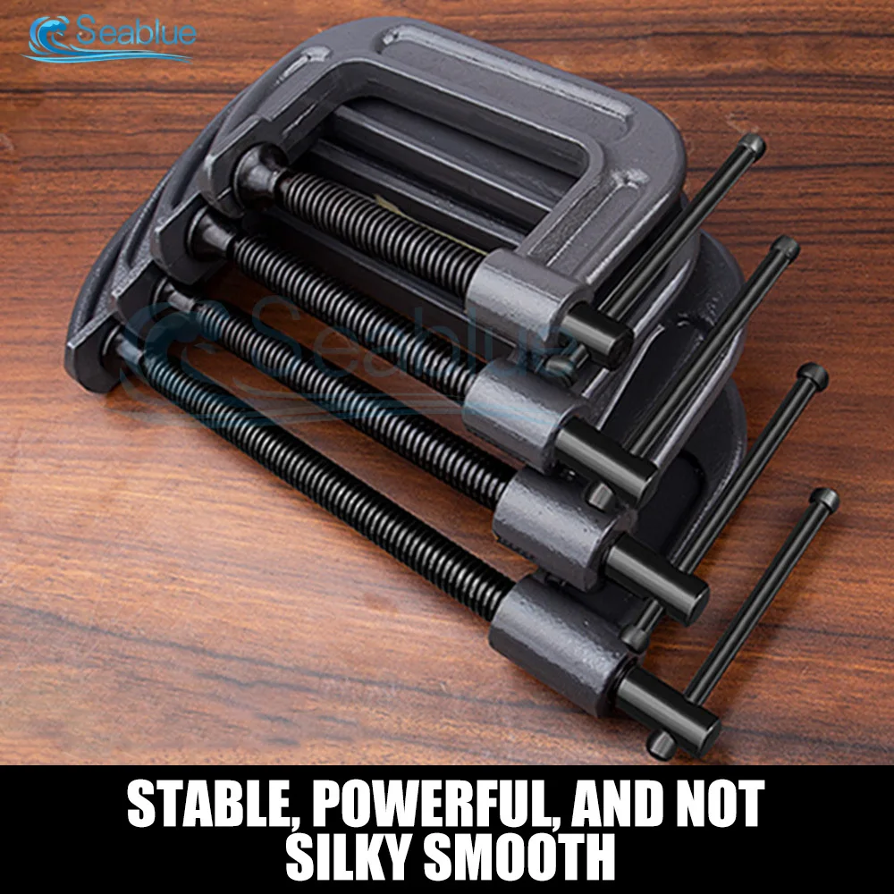 3-6 Inch Woodworking Fixture G-type Steel Strong F-clip Board Flat Steel Clamping Device C-type Rocker Carpentry DIY Fixed Clip