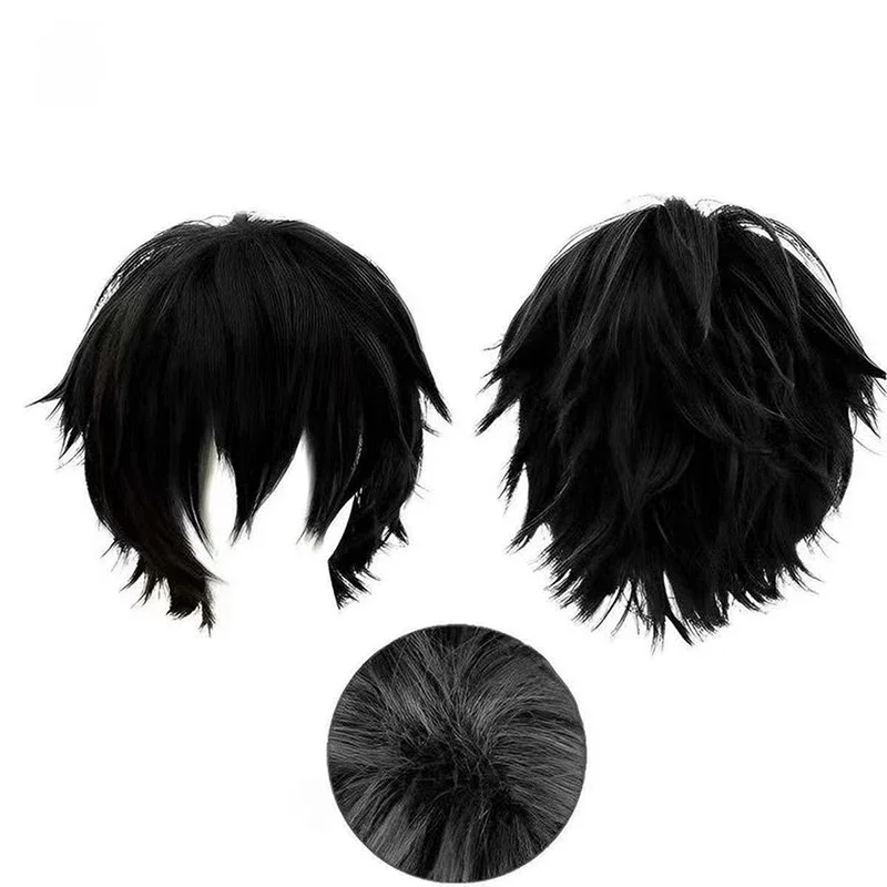 

Wig Cosplay Identity V Gupta Black Man Short Human Hair High-temperature Silk Stage Performance Festival Party Daily Wigs