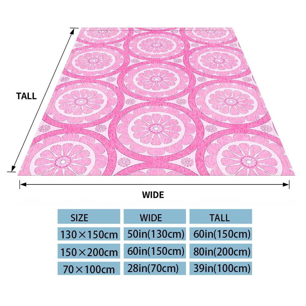 Circle Daisy Tile Flannel Blankets Are Suitable For Sofas, Men's Room Decorations, Thick And Warm Gifts For Teenagers