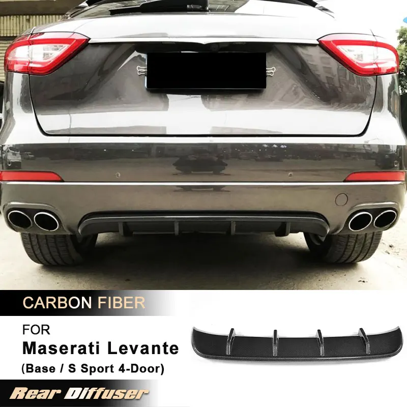 

Car Rear Bumper Diffuser Lip Spoiler for Maserati Levante 4-Door 2016 2017 Rear Diffuser Apron Lip Body Kit Carbon Fiber FRP
