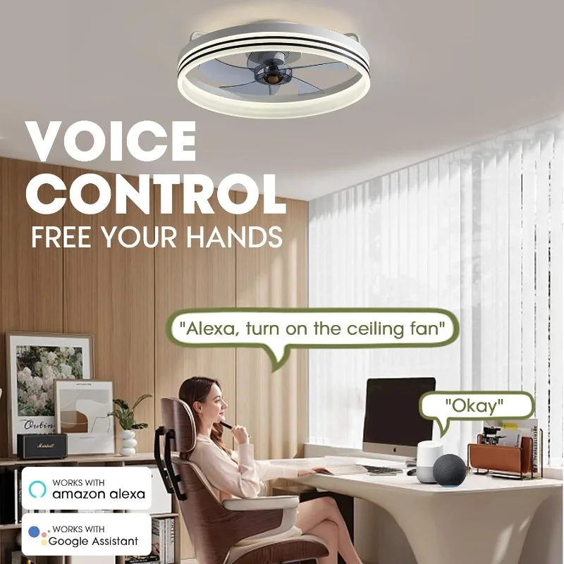 Smart Ceiling Fan with Alexa/Google Assistant/APP Control, 20