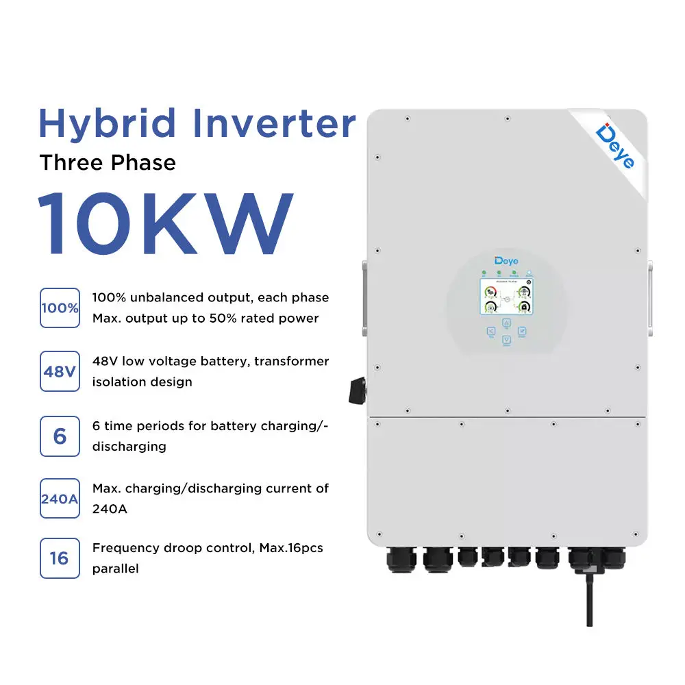 SUN-10K-SG04LP3-EU 8KW 10KW 12KW IP65 Three Phase 8000w Solar Three Phase 2 MPPT Hybrid Inverter