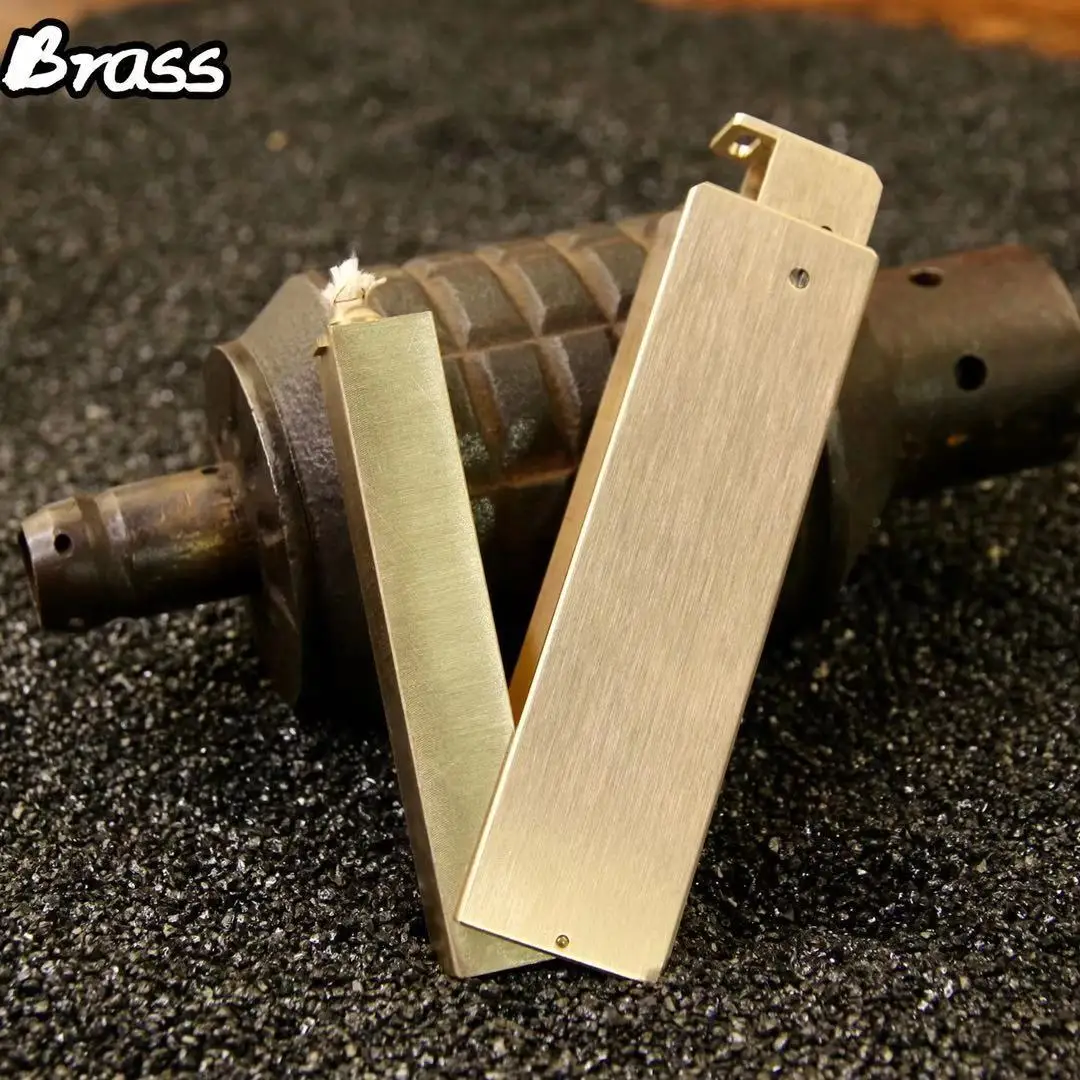 Handmade Brass Automatic Press Ignition Kerosene Lighter Pipe Tool