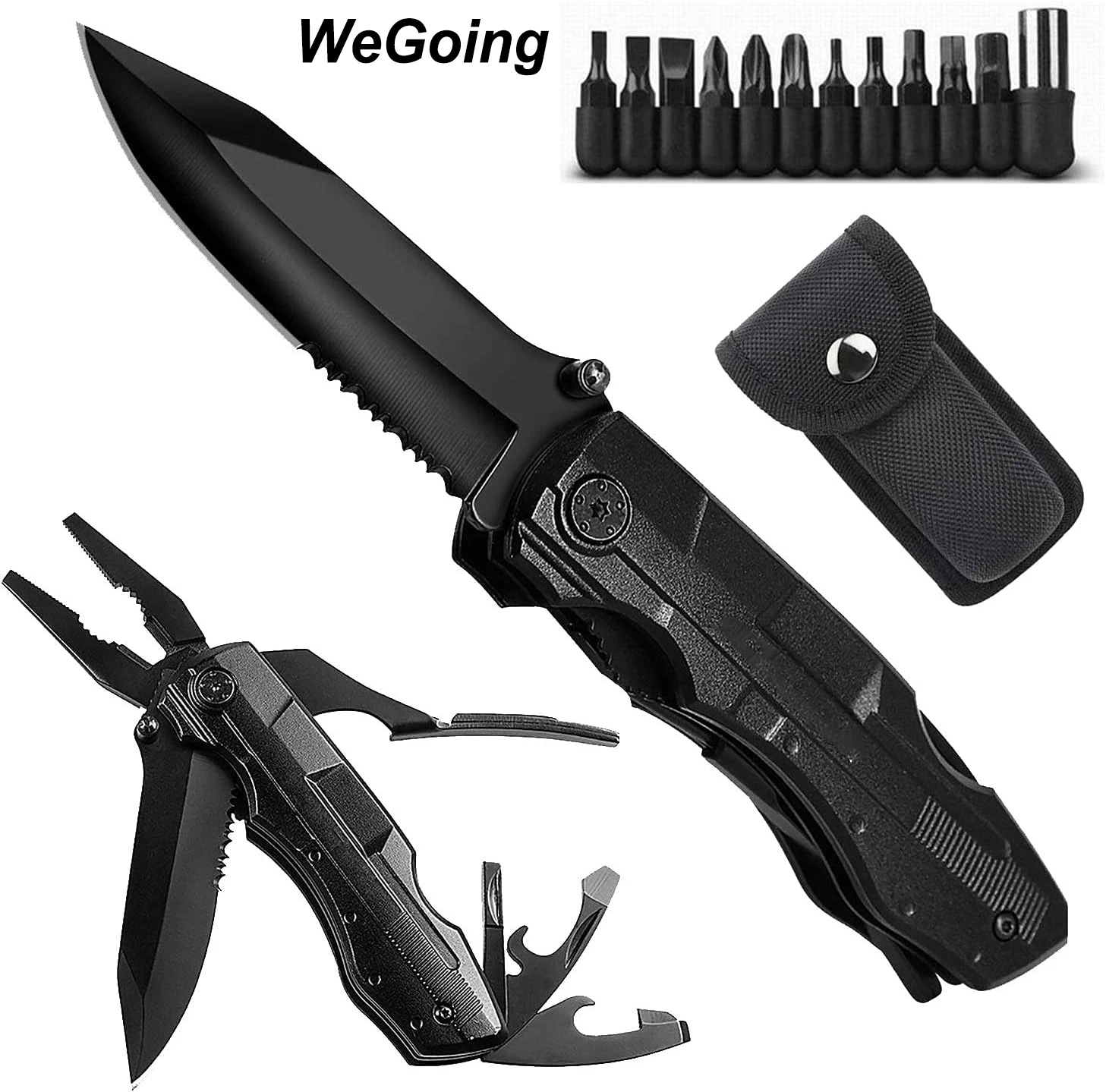 

Outdoor Pocket Knife,Multitool Tactical Knife with Blade,Saw, Plier, Screwdriver, Bottle Opener,Folding Knife, Tool Camping