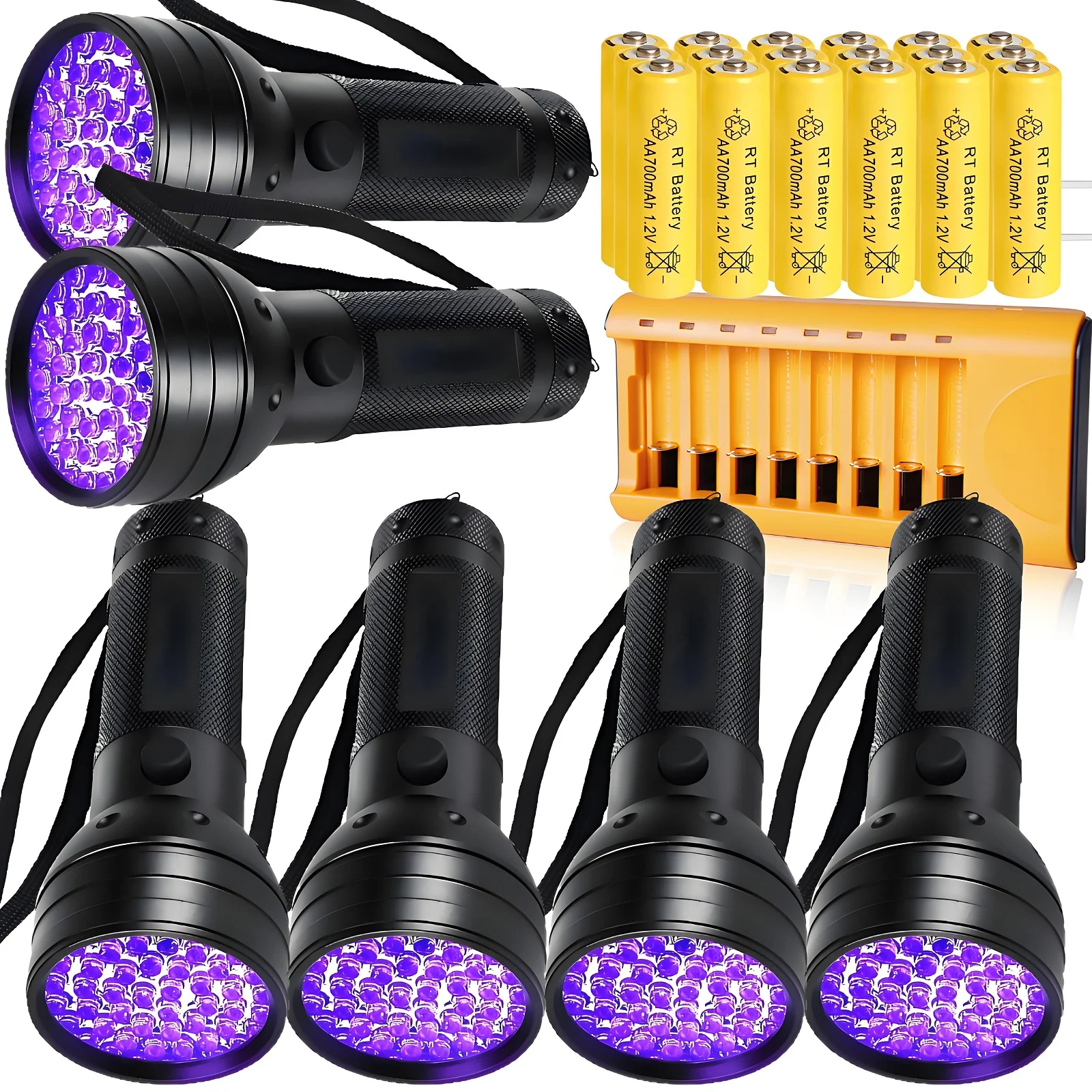 

6 Pack 51LED 395nM UV Ultra Violet Flashlight Blacklight Curing Cat Dog Stain Marker Money Scorpion fluorescent Check Lamp