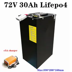 lithium 72v 30ah lifepo4 battery pack deep cycle with BMS 24S for 5000w 3000w bike scooter Tricycle motorcycle +5A charger