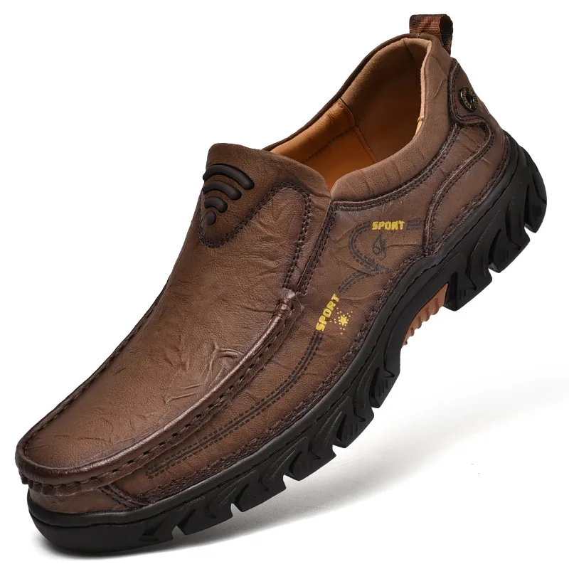 

Осенне-зимняя мужская повседневная кожаная обувь, уличная противоскользящая походная обувь