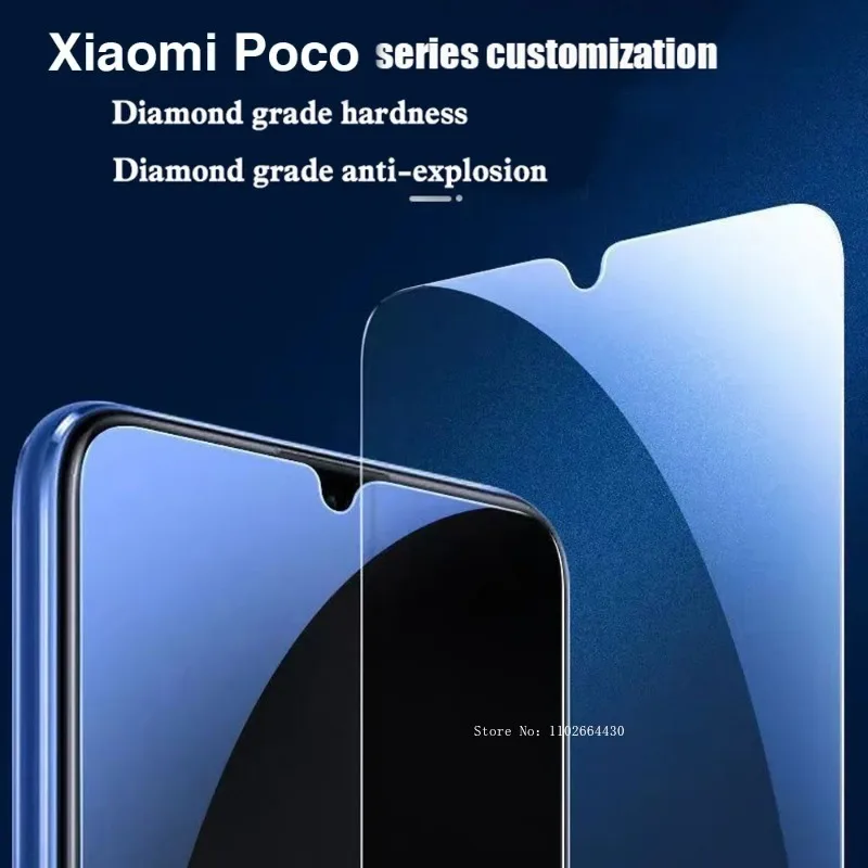 3Pcs Screen Protector for Xiaomi Poco M5 C50 C51 C55 Tempered Glass Protective Film for Poco F5 Pro C40 M4 5G M3 C31 Smartphone