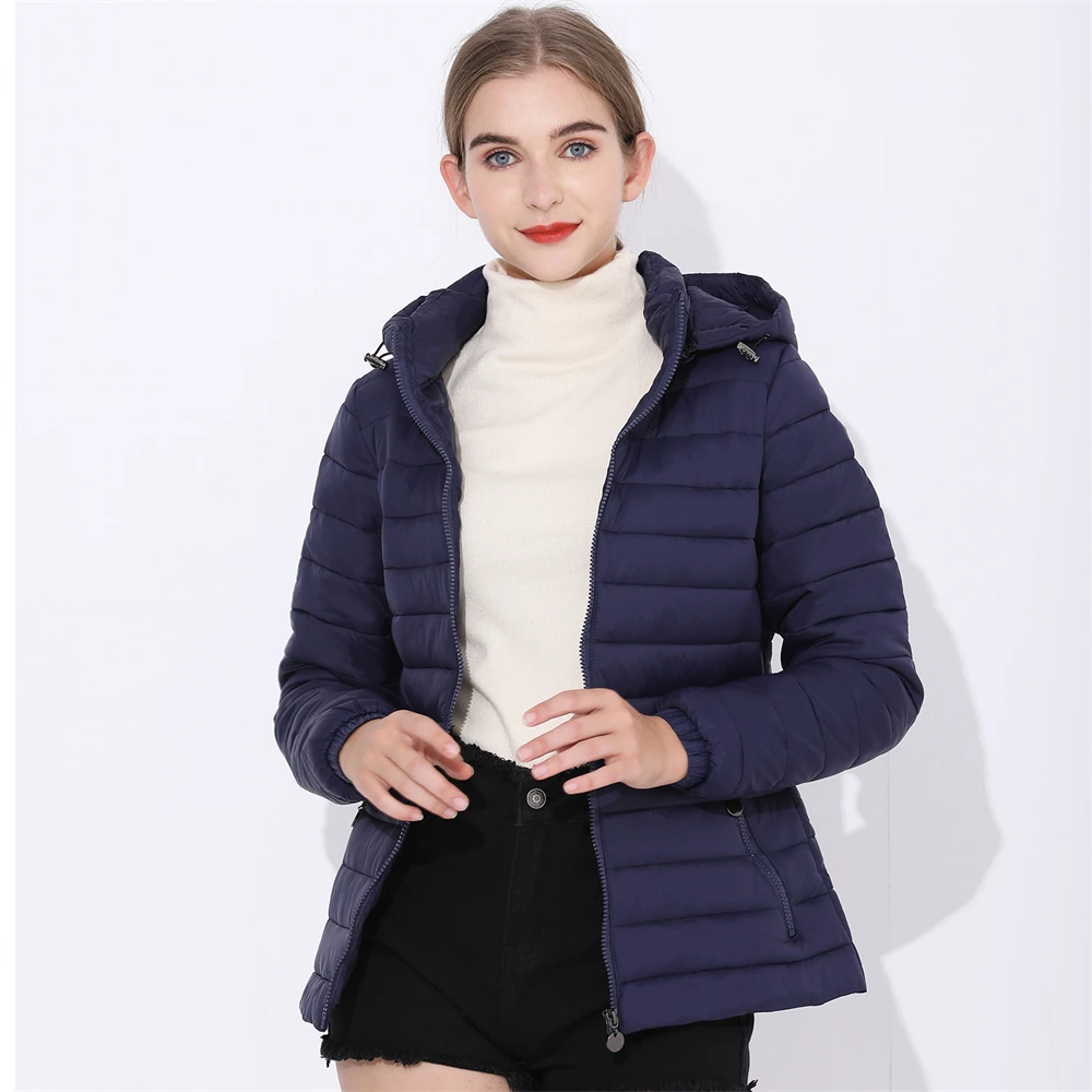 COUTUDI Hooded Puffer Jacket For Women, Lightweight Warm Down Coat, Casual Female Windbreaker, Fashion Winter Outwear For Women