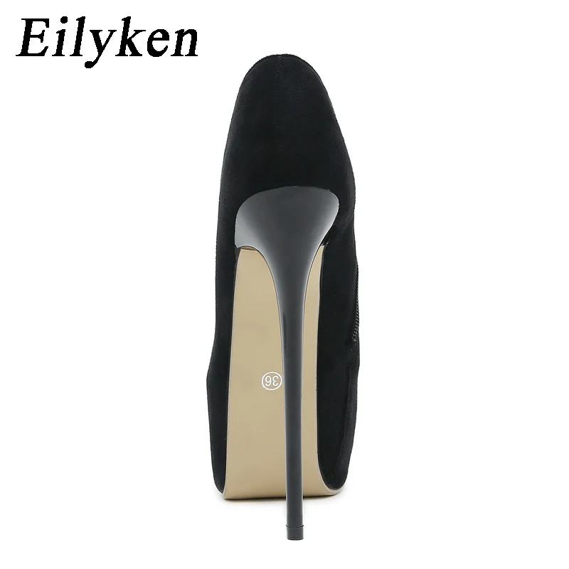 Eilyken Brand Designer Stripper Fetish High Heels Women Pumps Shoes Sexy Solid Platform Round Toe Zipper Sandals