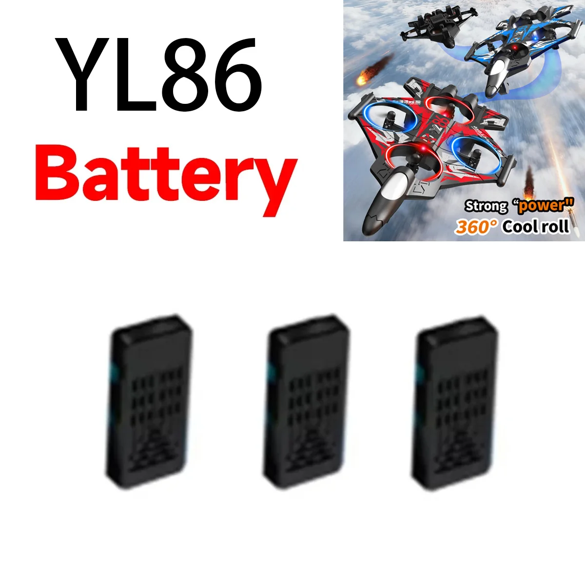 Bateria YL86 do samolotu RC z pianki, bateria do drona, bateria do samolotu YL86, 3.7V 500mAh