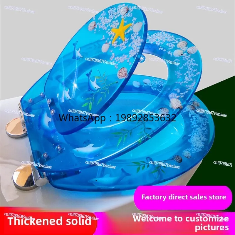 Resin Cute Parent-child Toilet Lid, Dual-use for Adults and Children, Thickened