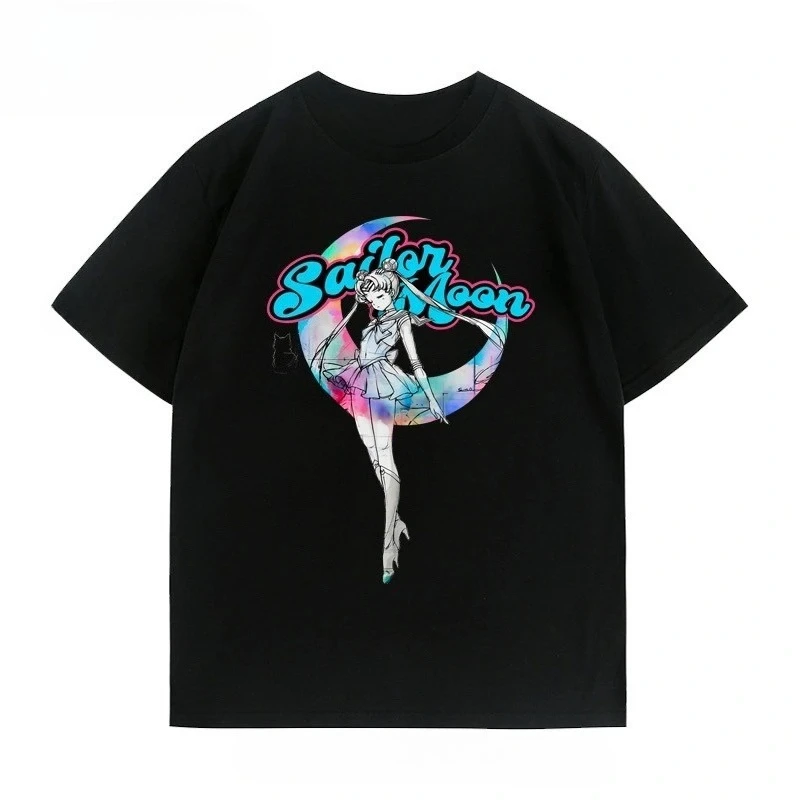 2026 New Arrival Sailor Moon T-Shirt, Summer Short Sleeve Tee for Men Women, Loose Fit Cartoon Anime Tops