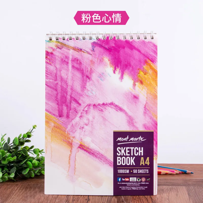 

A4 Coil Sketch Book Goldfish Sunflower Cover Art Painting Blank Paper Mark Book Studio Color Lead Gouache Watercolor Book