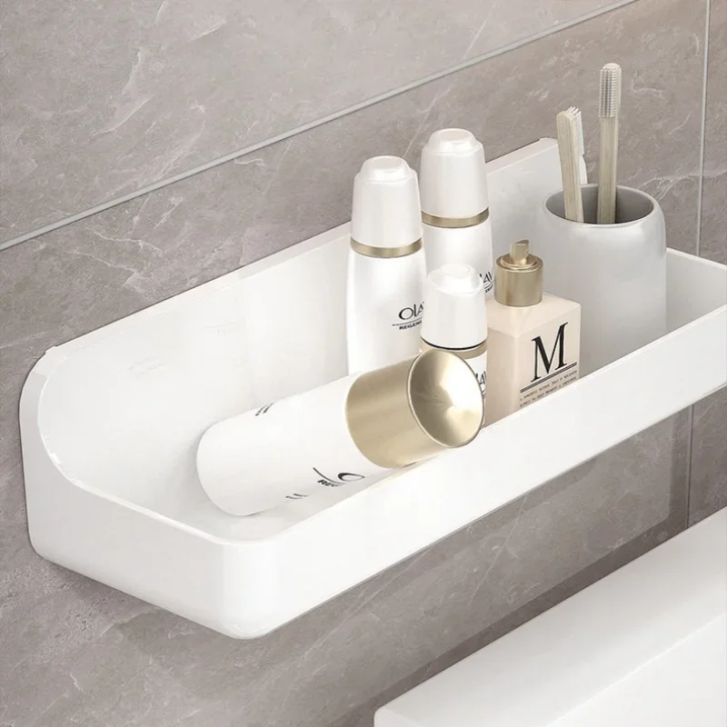 Bathroom Shelf No Drill Wall Mounted Shampoo Bottle Shower Corner Rack Toilet Storage Rack Plastic Bathroom Kitchen Accessories