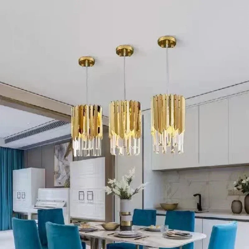 

Modern Luxury Gold Chromium Crystal Pendant Lamp Restaurant Living Room Kitchen Bedroom Chanelier Designer Decor Light Fixture