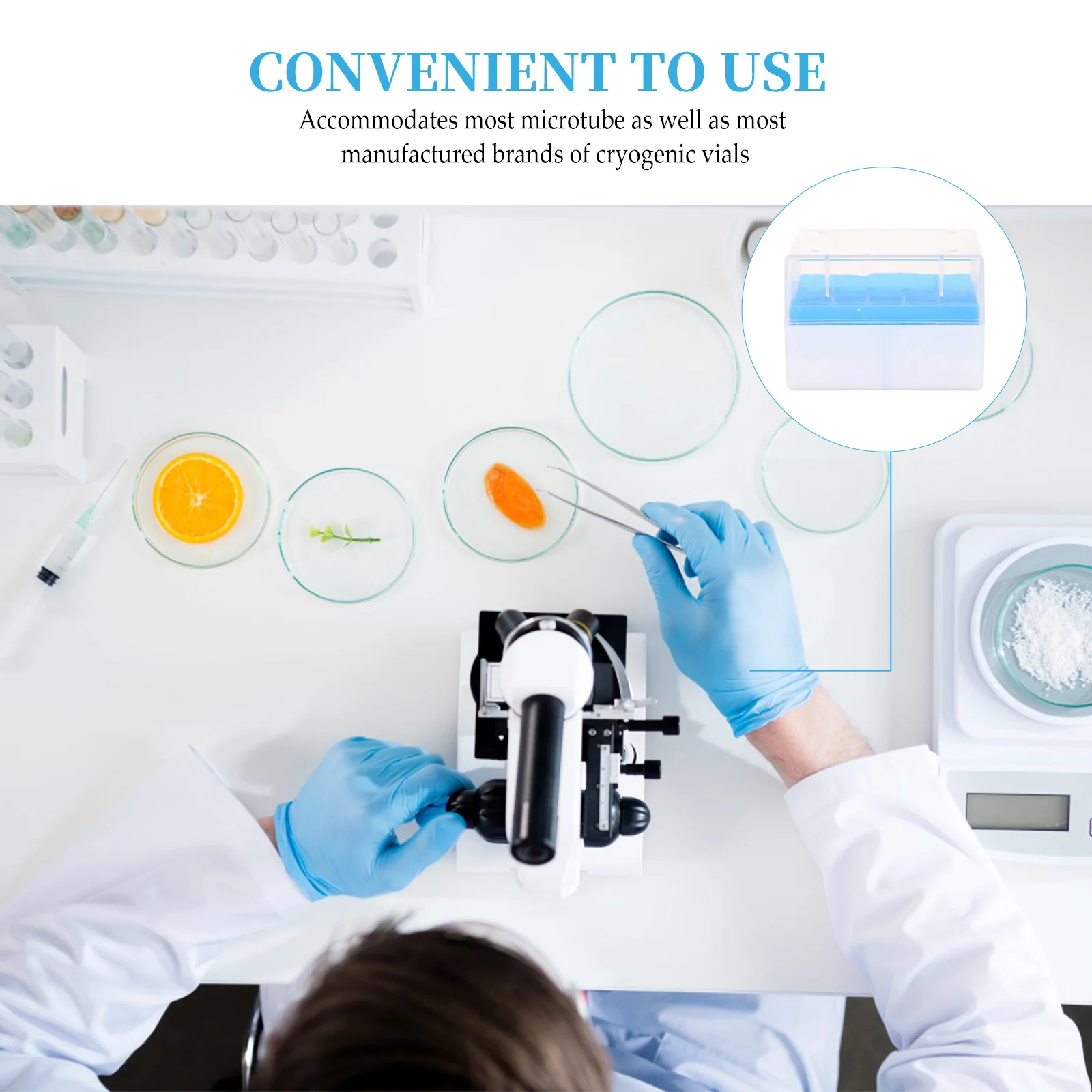 2Pcs Freezing Tube Box 20 Grids Premium Material Durable Vial Rack for Mechanical Freezers Liquid Nitrogen Storage