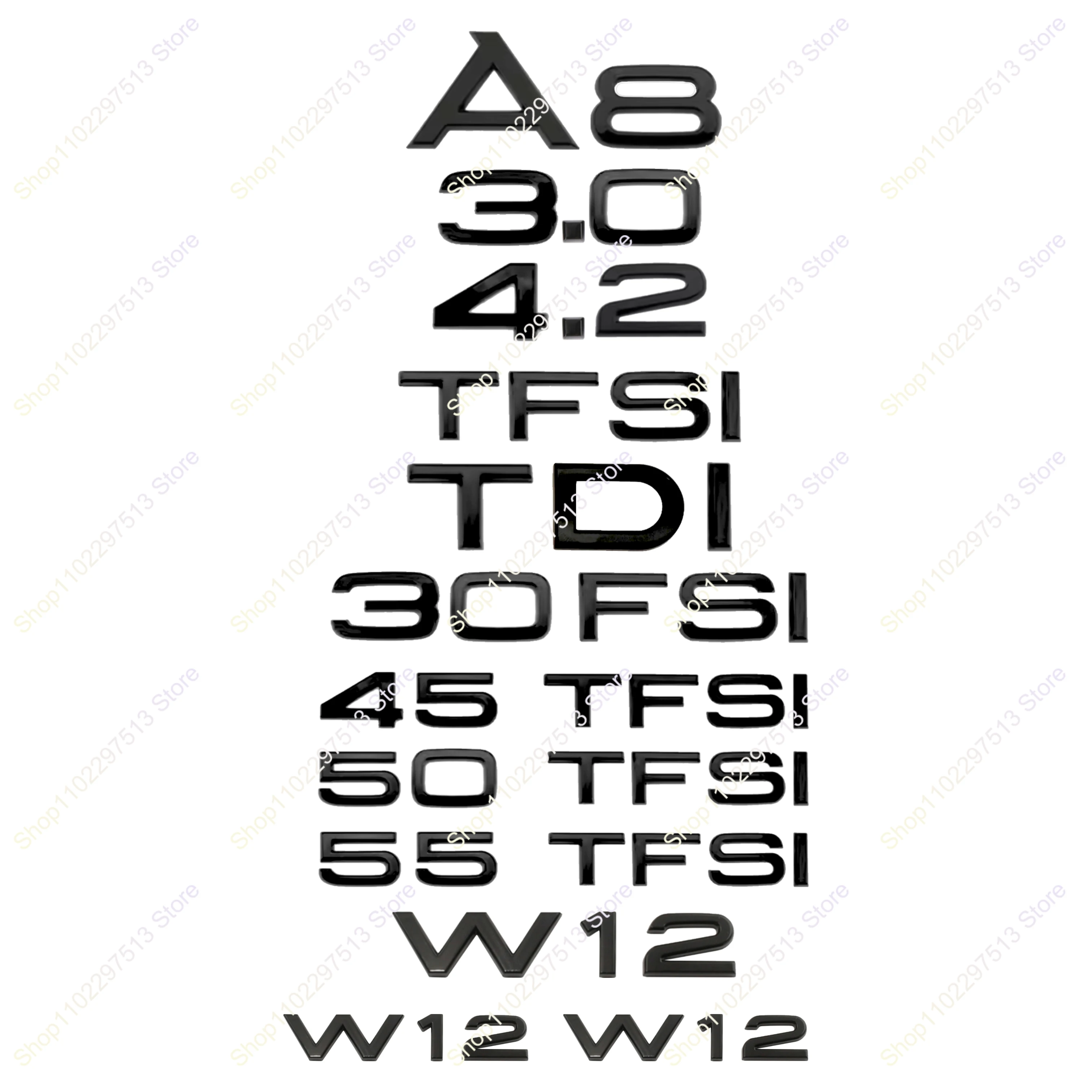 

ABS Car Styling Badge for A7 Series 3.0 4.2 TFSI TDI 30TFSI 45TFSI 50TFSI 55TFSI W12 Side Trunk Emblem Sticker