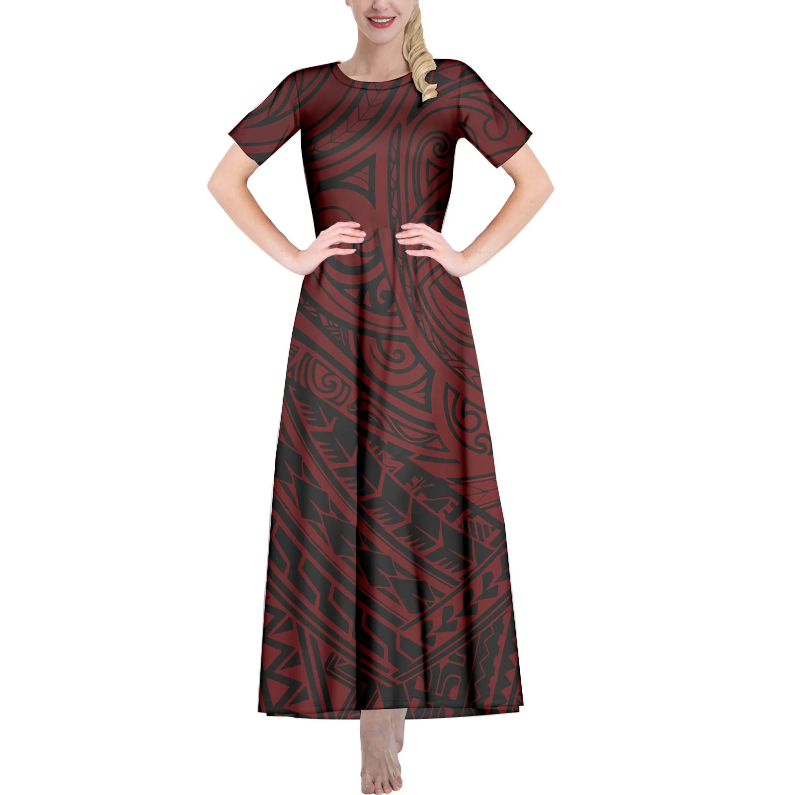 Polynesian Tribal Design New Sexy Womens Floor-Length Skirt Elegant Casual  Dresses Support Custom Printing