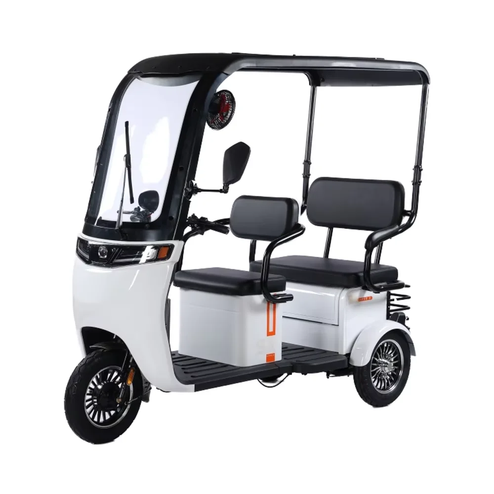 

2025 CE 800W 60V Lead-acid Battery Two-row Passenger Electric Tricycle Open Awning Electric Tricycles With Canopy for Adult