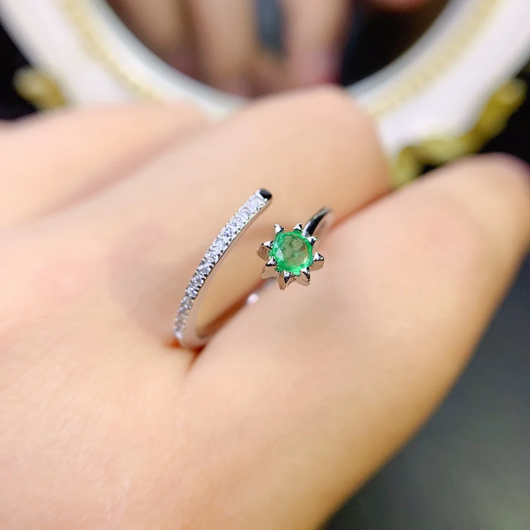 

Sterling Silver 925 Engagement Ring Women's Luxury Generous Free Shipping Full Body Natural emerald peridot Jewelry