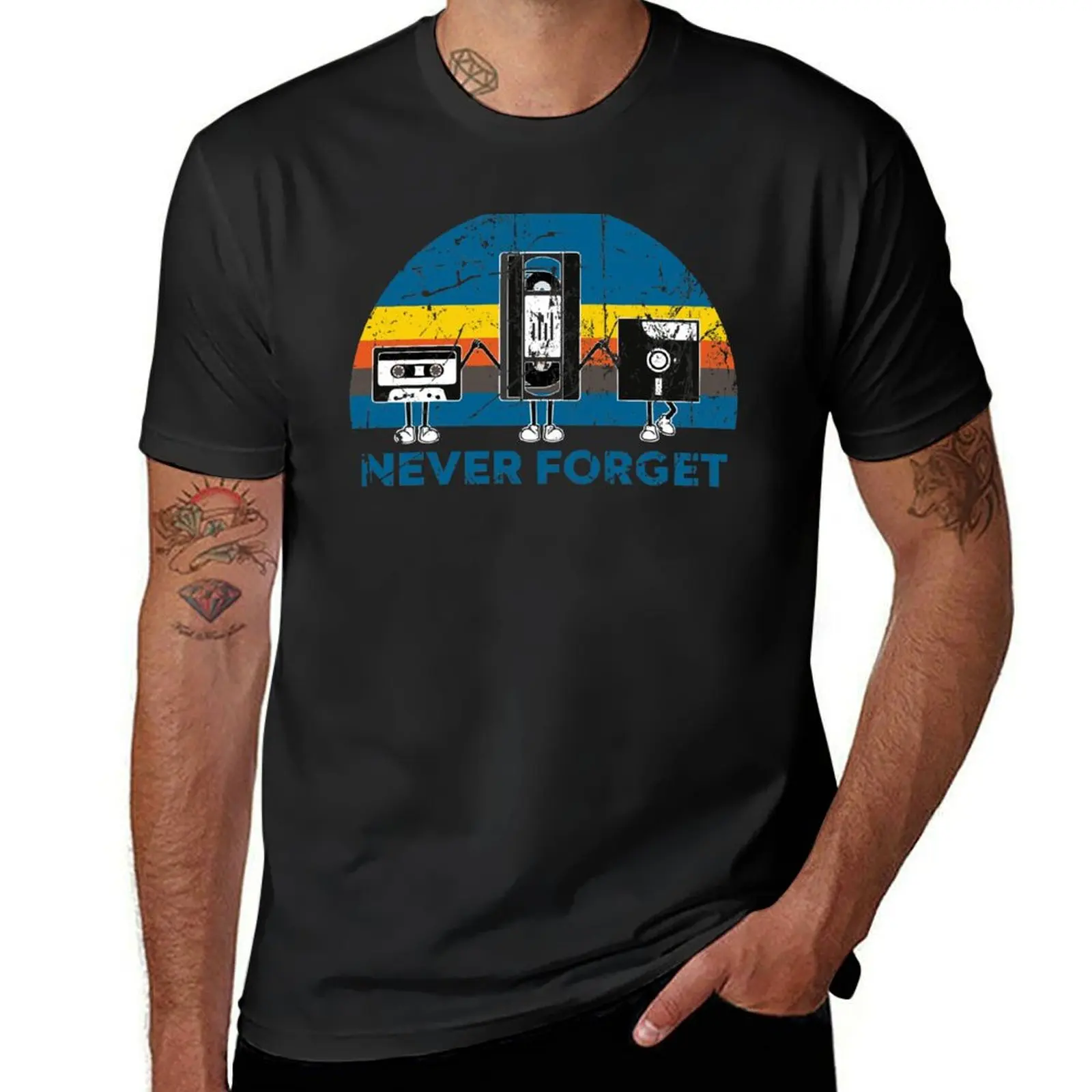 

Never Forget | Vintage Retro Graphic Design | Computer Floppy Disks Cassette | Cool Gifts T-Shirt fashion shirts shirts men