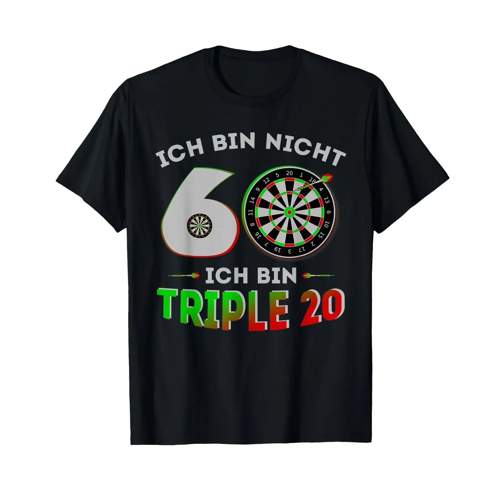 Funny Dart Player 60th Birthday Triple 20 Slogan T Shirt vintage Washed fashion streetwear Unisex Stylish graphic Slightly Soft