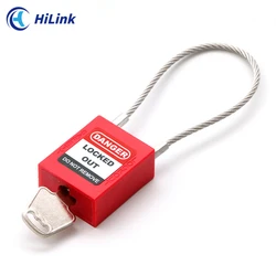 Universal Flexible Multicolor 3.2mm Coated Stainless Steel Wire Cable Shackle Safety Padlock