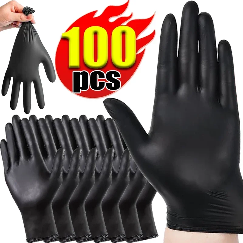 Guanti monouso in nitrile nero PVC Guanti resistenti per lavori domestici Lavaggio dei piatti Industria auto Giardinaggio Cura degli animali domestici Strumento di cottura