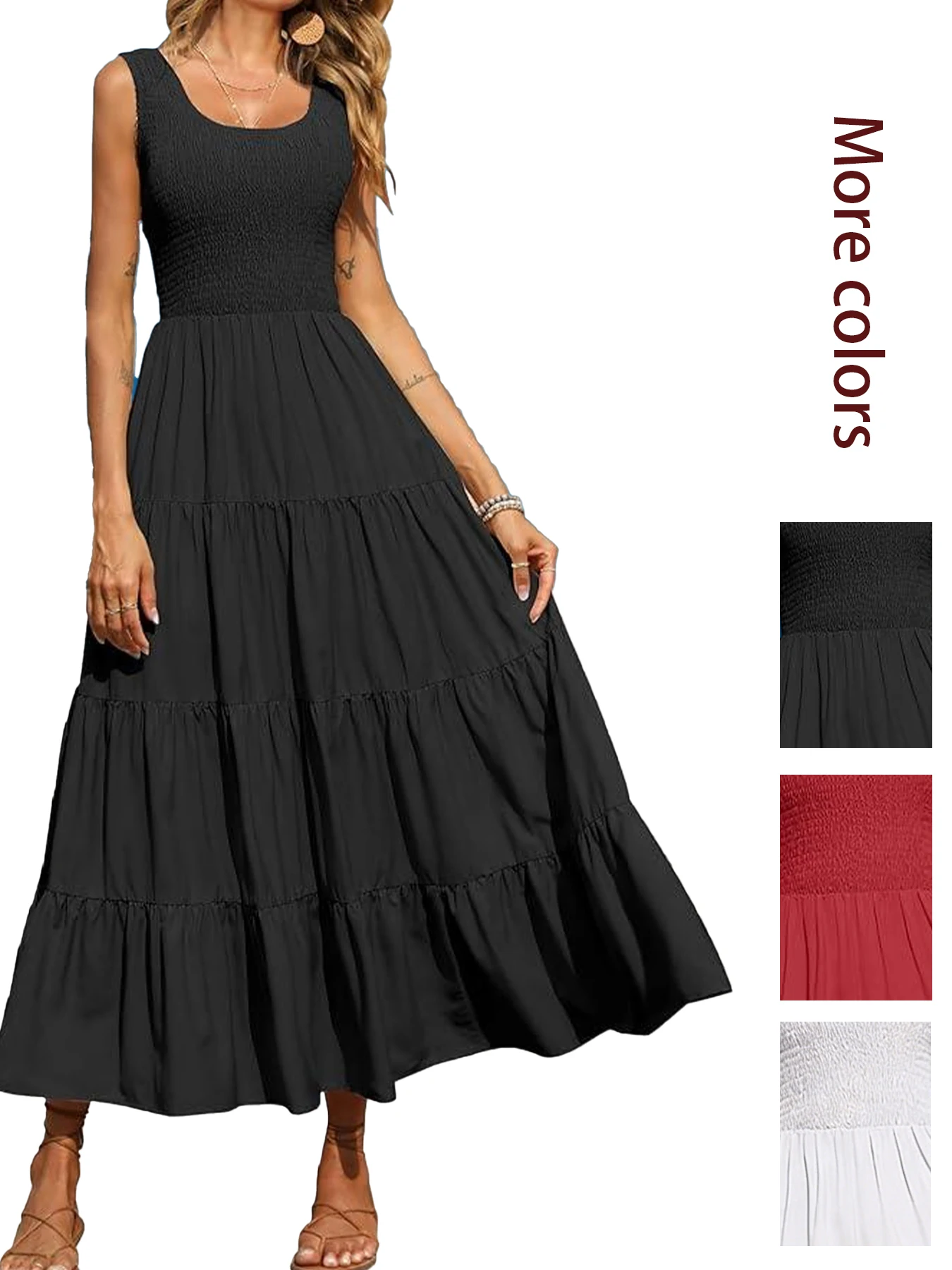 2026 Summer New European and American Women's Satin Halter Dress with Asymmetrical Hem and Pleated Skirt