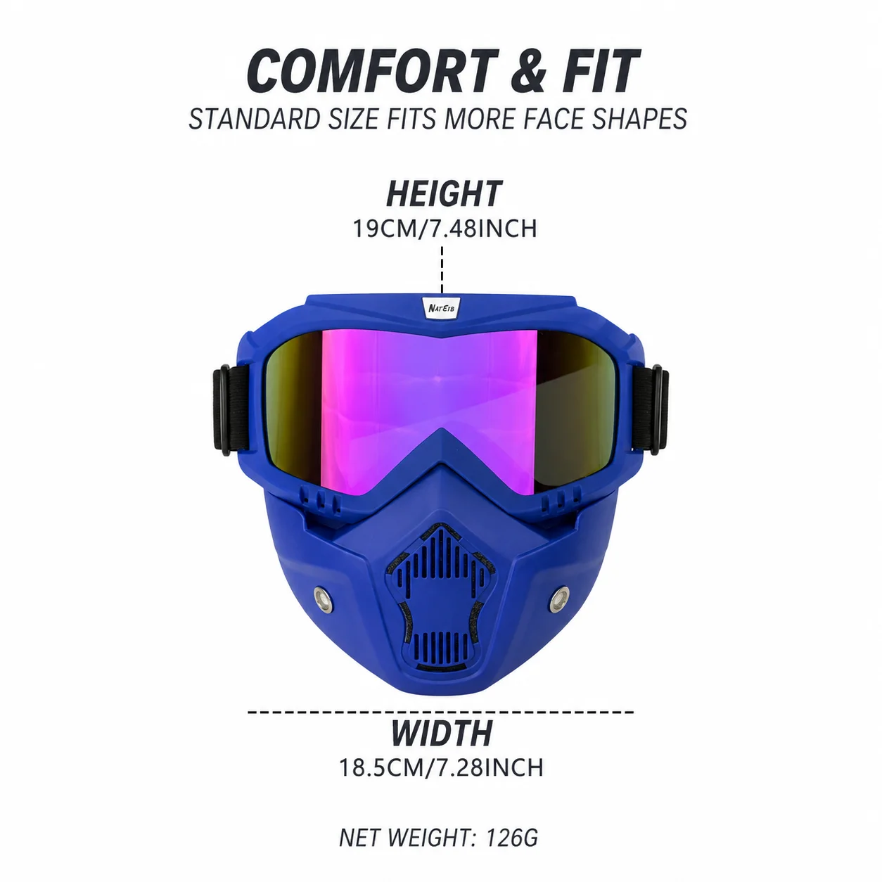 Protective Motorcycle Face Mask Removable Full Face Tactical Motorcycle Helmet Goggles Riding Motocross Glasses Moto Accessorie