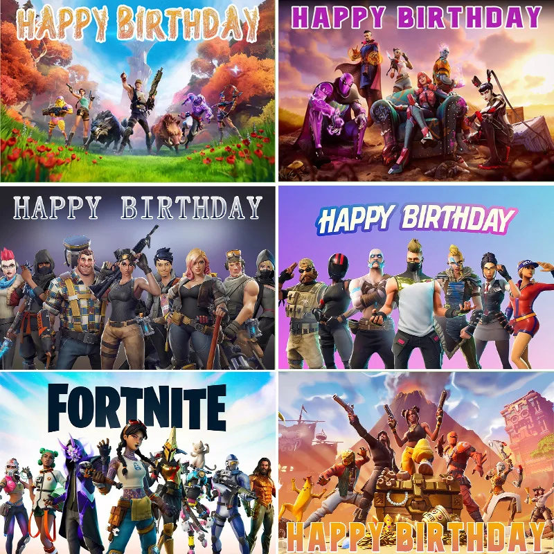 Shooting Game Fortnition Backdrops Birthday Party Decoration Boy's Photograph Backdrop Room Decoration Banner Gifts Supplies